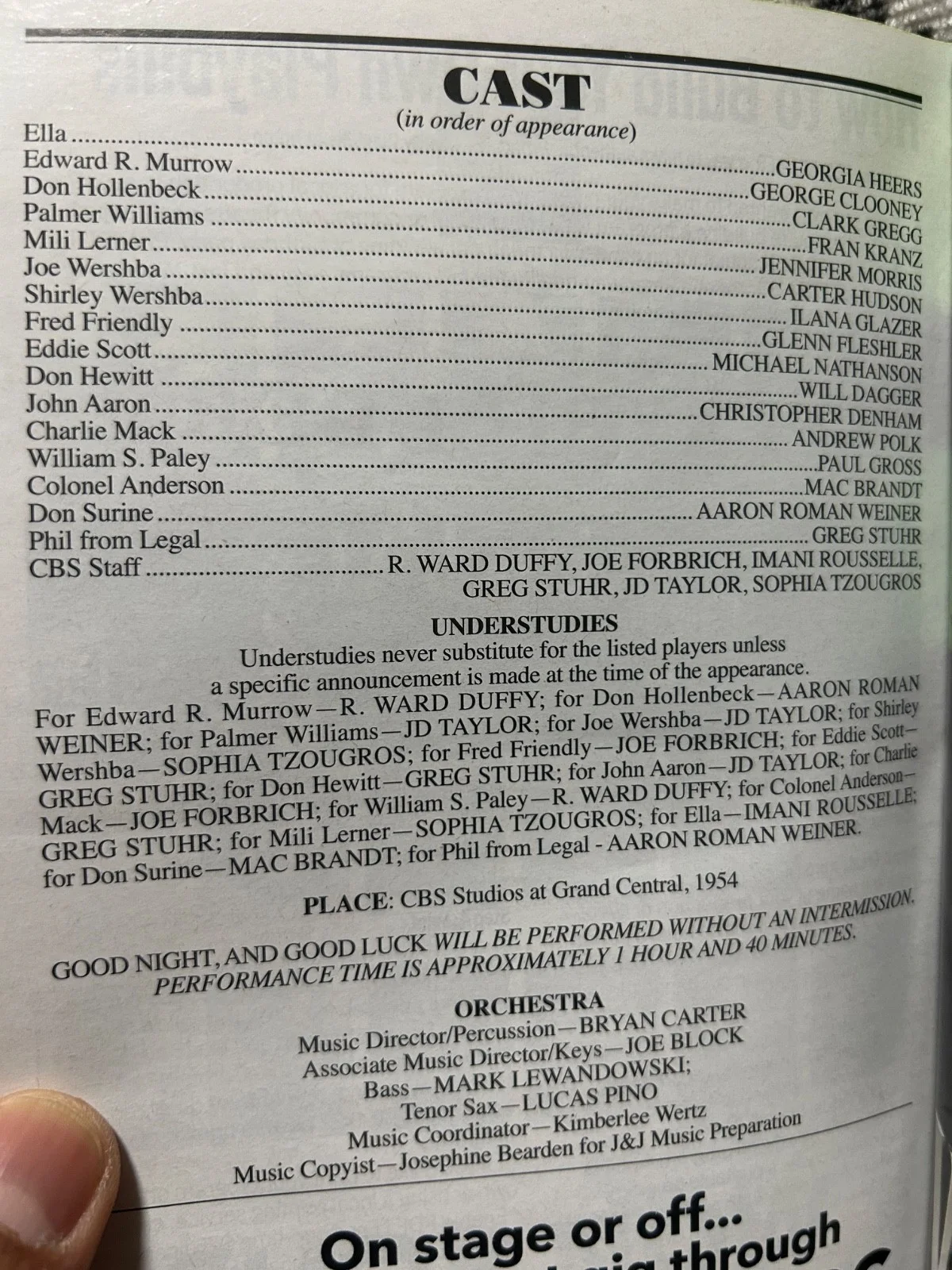 George Clooney + Cast Signed Good Night And Good Luck Broadway Playbill B, изображение 2