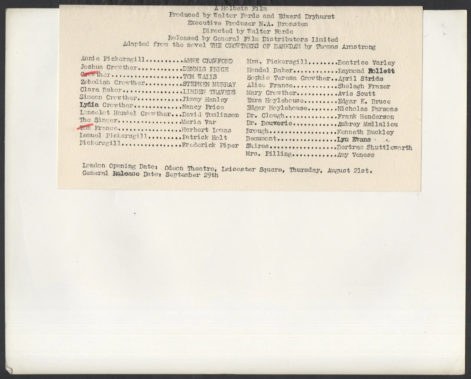 MASTER OF BANKDAM 1947 Tom Walls, Herbert Lomas 2 10x8 STILLS, изображение 2