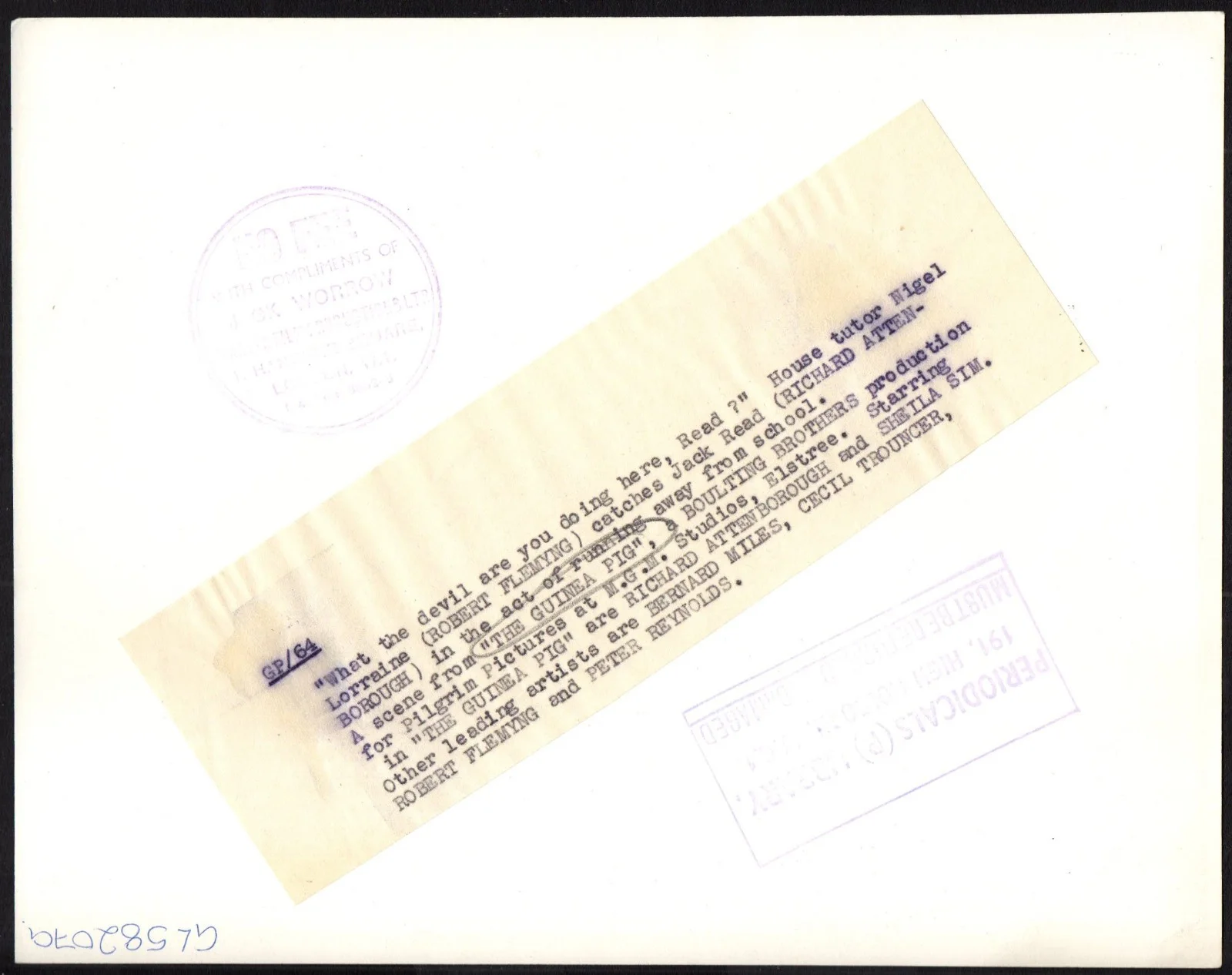 GUINEA PIG 1948 Richard Attenborough, Robert Flemyng STILL #64, image 2