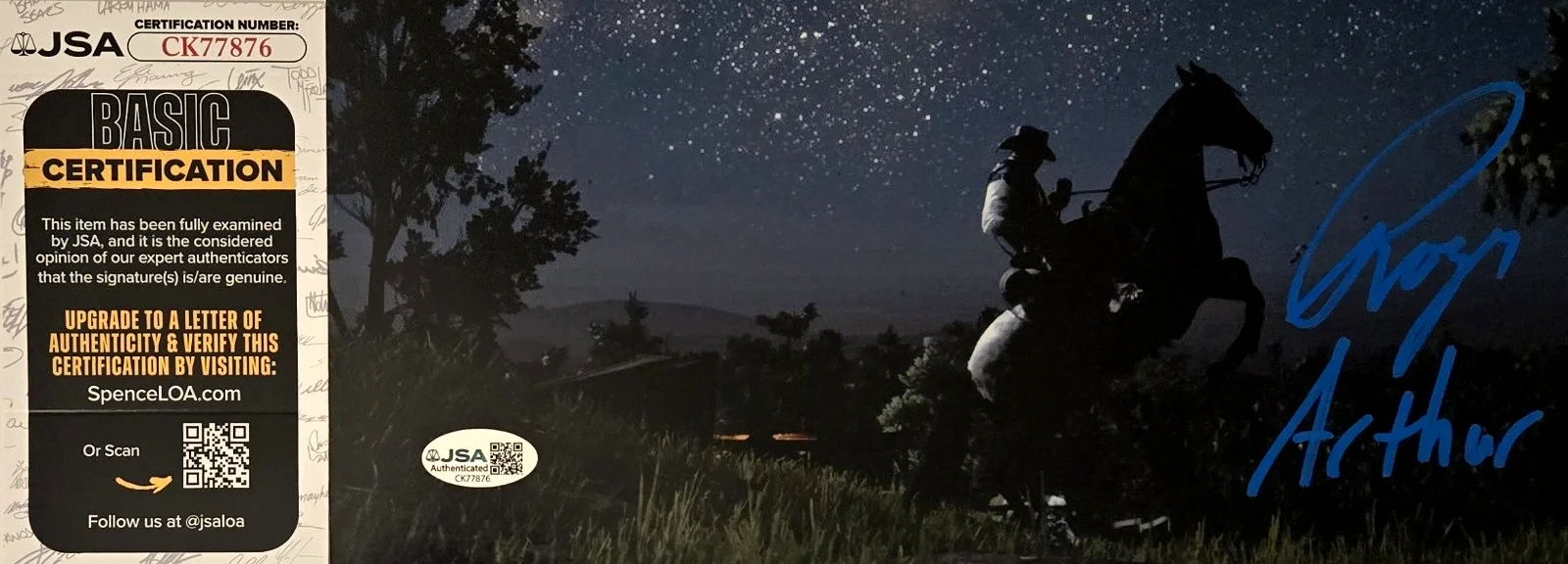 Roger Clark — Arthur Morgan Signed Photo Red Dead Redemption Roger Clark Autograph JSA COA 876, image 2