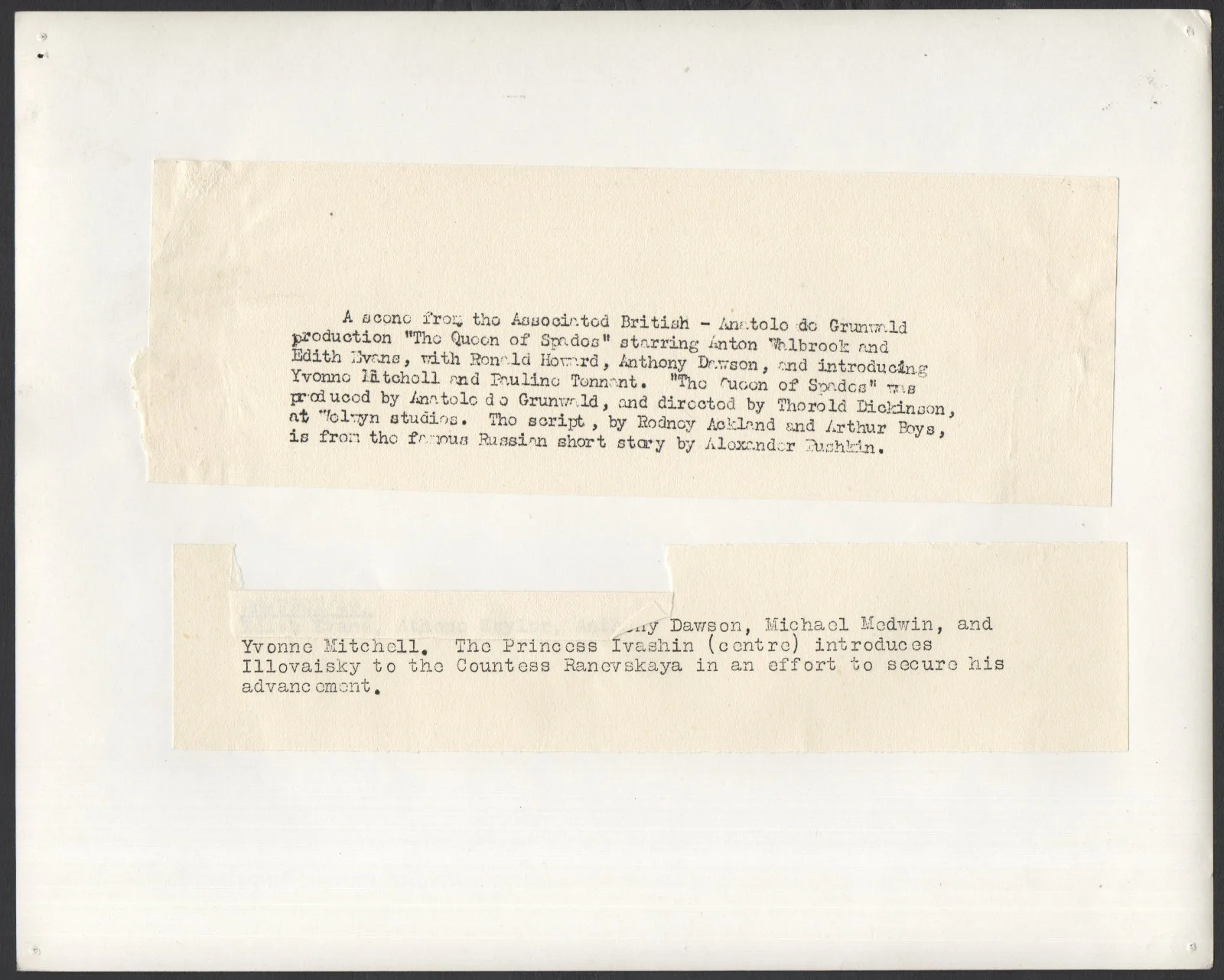 QUEEN OF SPADES 1948 Edith Evans, Yvonne Mitchell, Michael Medwin 10x8 STILL, изображение 2