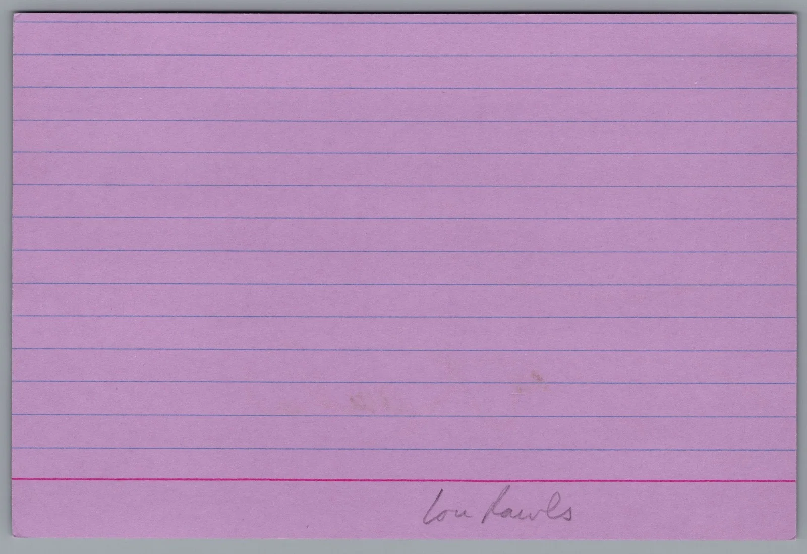 Lou Rawls — Lou Rawls Signed 4x6 Index Card Autographed, image 2