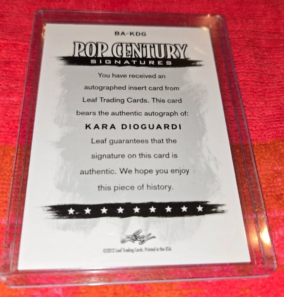 KARA DIOGUARDI — 2012 LEAF POP CENTURY AUTOGRAPHED CARD OF KARA DIOGUARDI SIGNED CARD CLEAN!, image 2