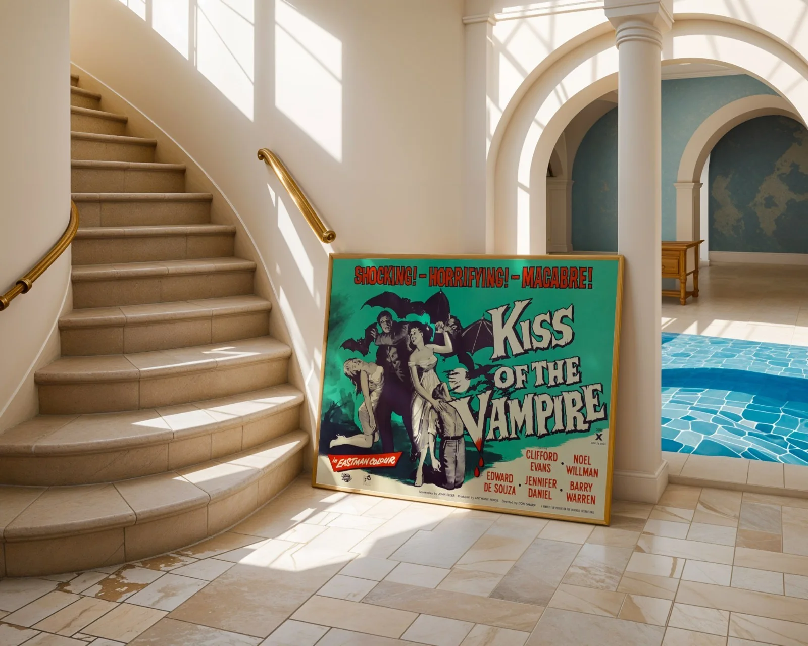 Kiss Of The Vampire Hammer Horror Film - Restored 40" x 30" UK Quad Poster, изображение 4
