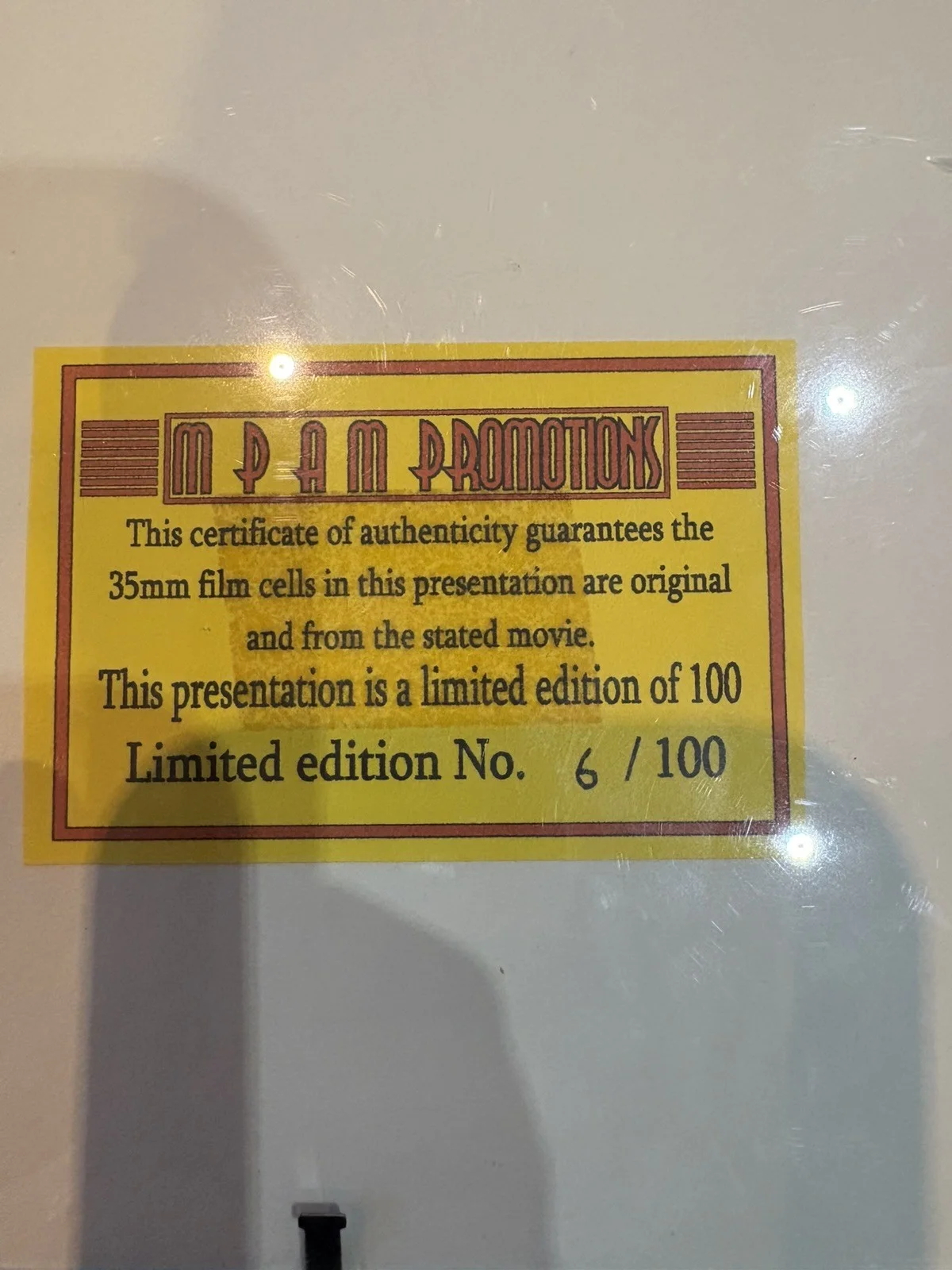 THE GODFATHER- Original 35mm Film Cell - Frame Display-LTD ED 6/100, изображение 4