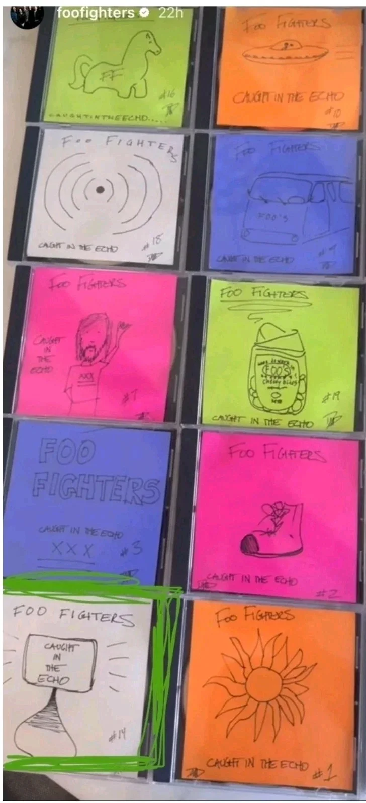 FOO FIGHTERS cd CAUGHT IN THE ECHO - MY FAVORITE TOY DAVE GROHL #1/20 HAND DRAWN, image 5