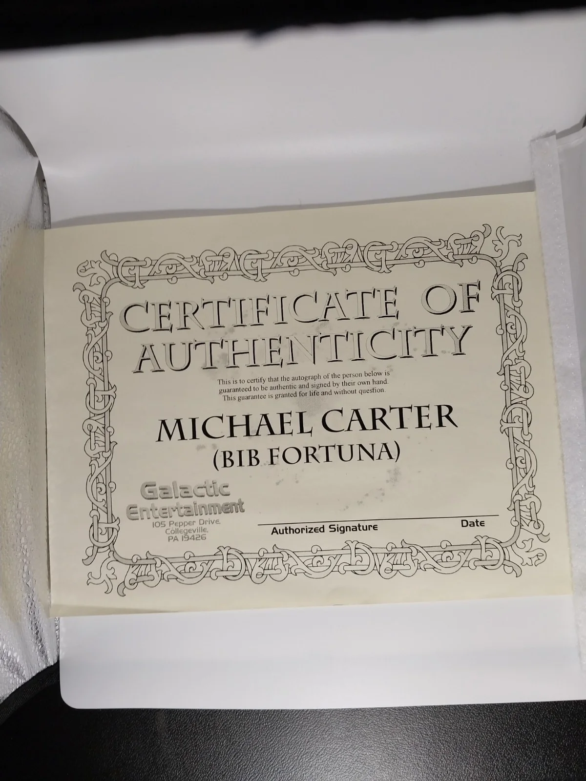 Michael Carter Hand Signed 8x10 Inch Star Wars photo Bib Fortuna, image 3