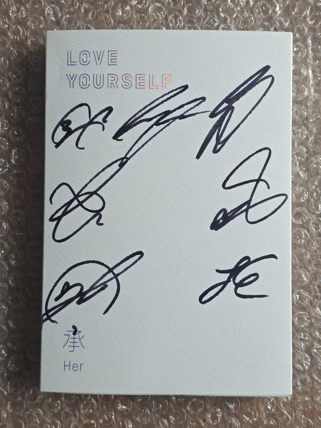 BTS BANGTAN BOYS Promo Sticker LOVE YOURSELF 承 HER Album Autographed Hand Signed, изображение 4