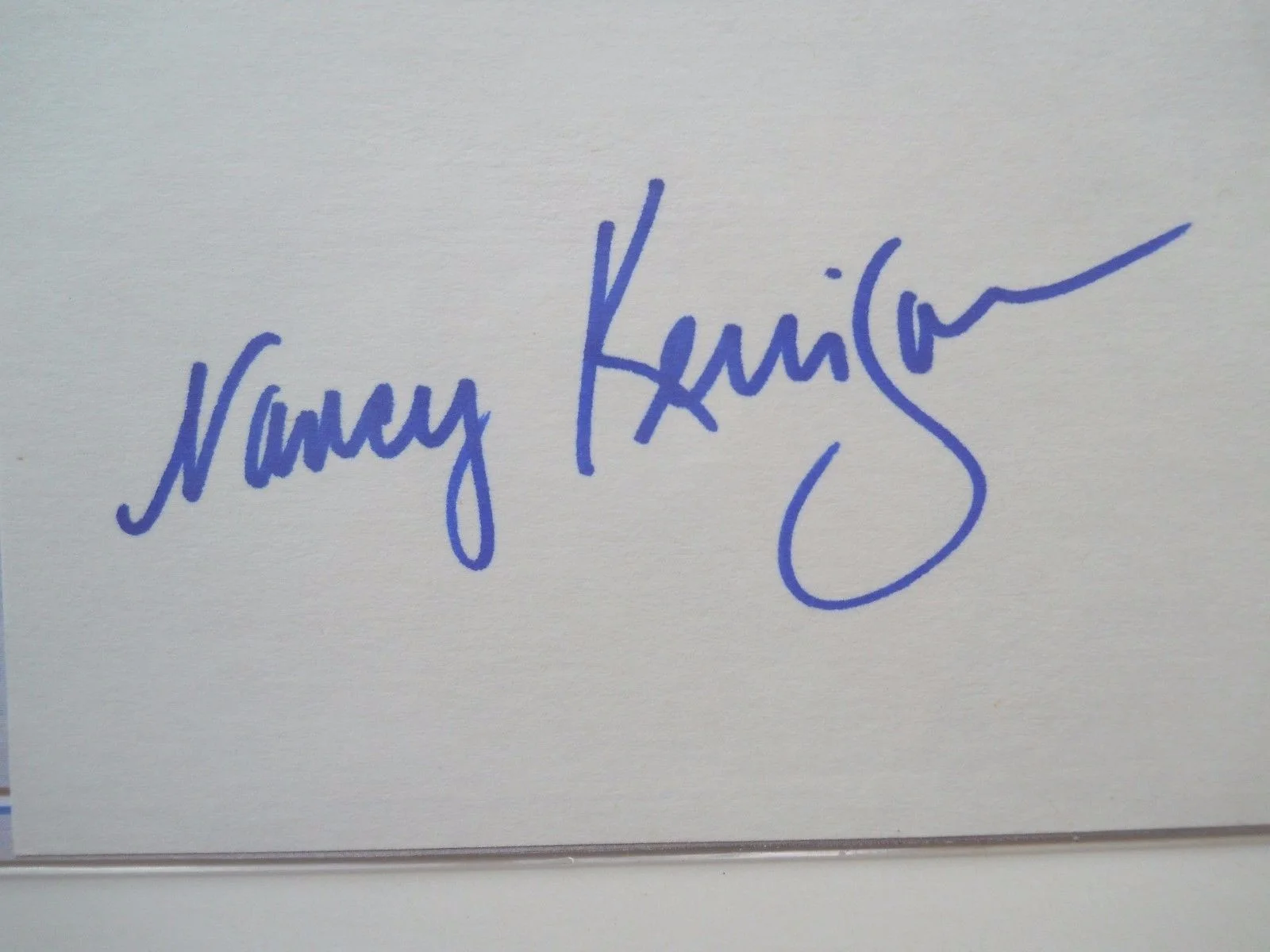 Nancy Kerrigan Autographed 3" x 5" Index card with a 8" X 10" Magazine Cover, image 2