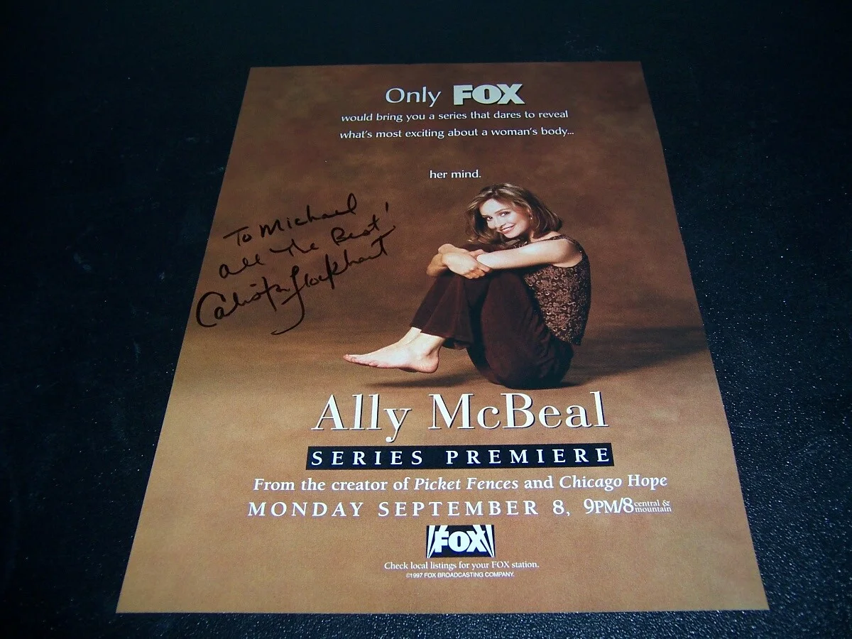 Calista Flockhart — Calista Flockhart Autographed Color magazine picture Guaranteed 2 Pass Actress