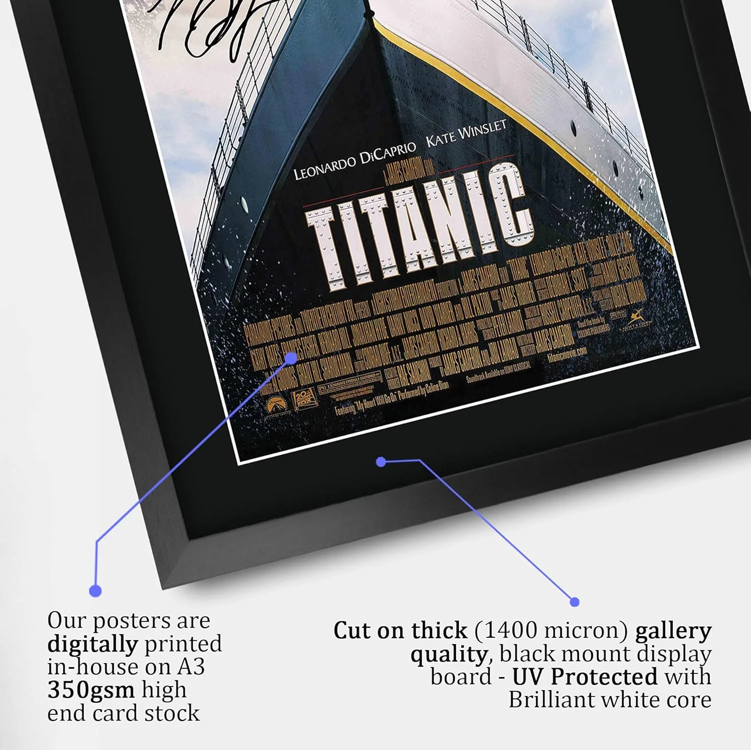 Titanic Leonard Dicaprio, Kate Winslet Gifts Printed Signed Autograph Picture fo, image 4