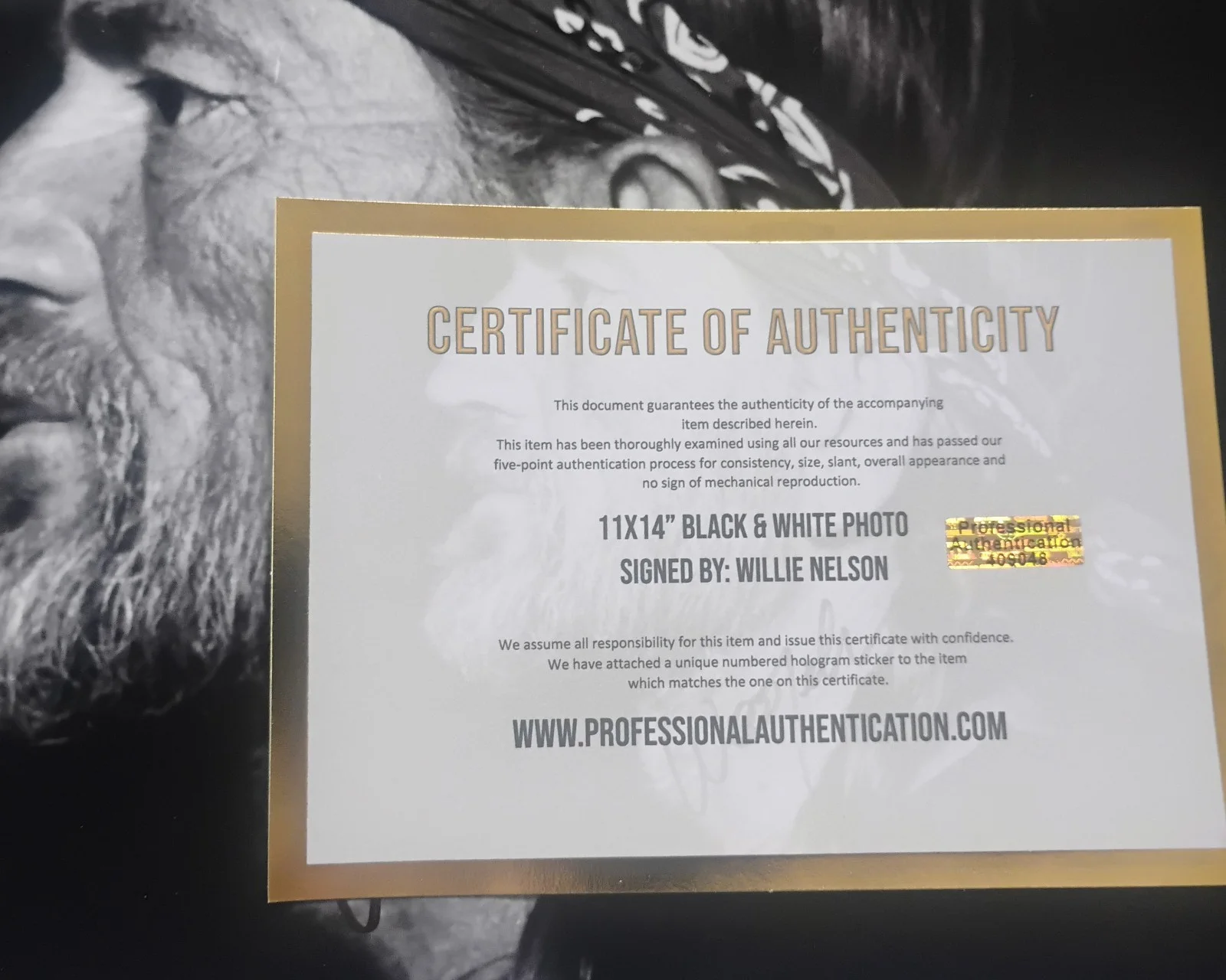 Willie Nelson Hand Signed Autograph 11x14 Photo COA - NO US TARIFFS, image 4