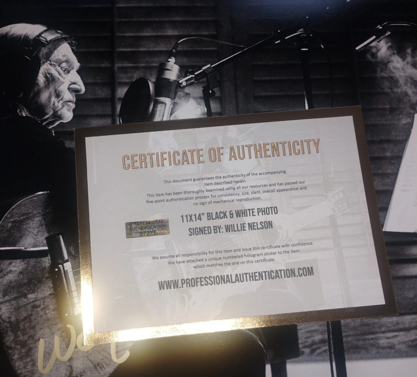Willie Nelson Hand Signed Autograph 11x14 Photo COA - NO US TARIFFS, image 4