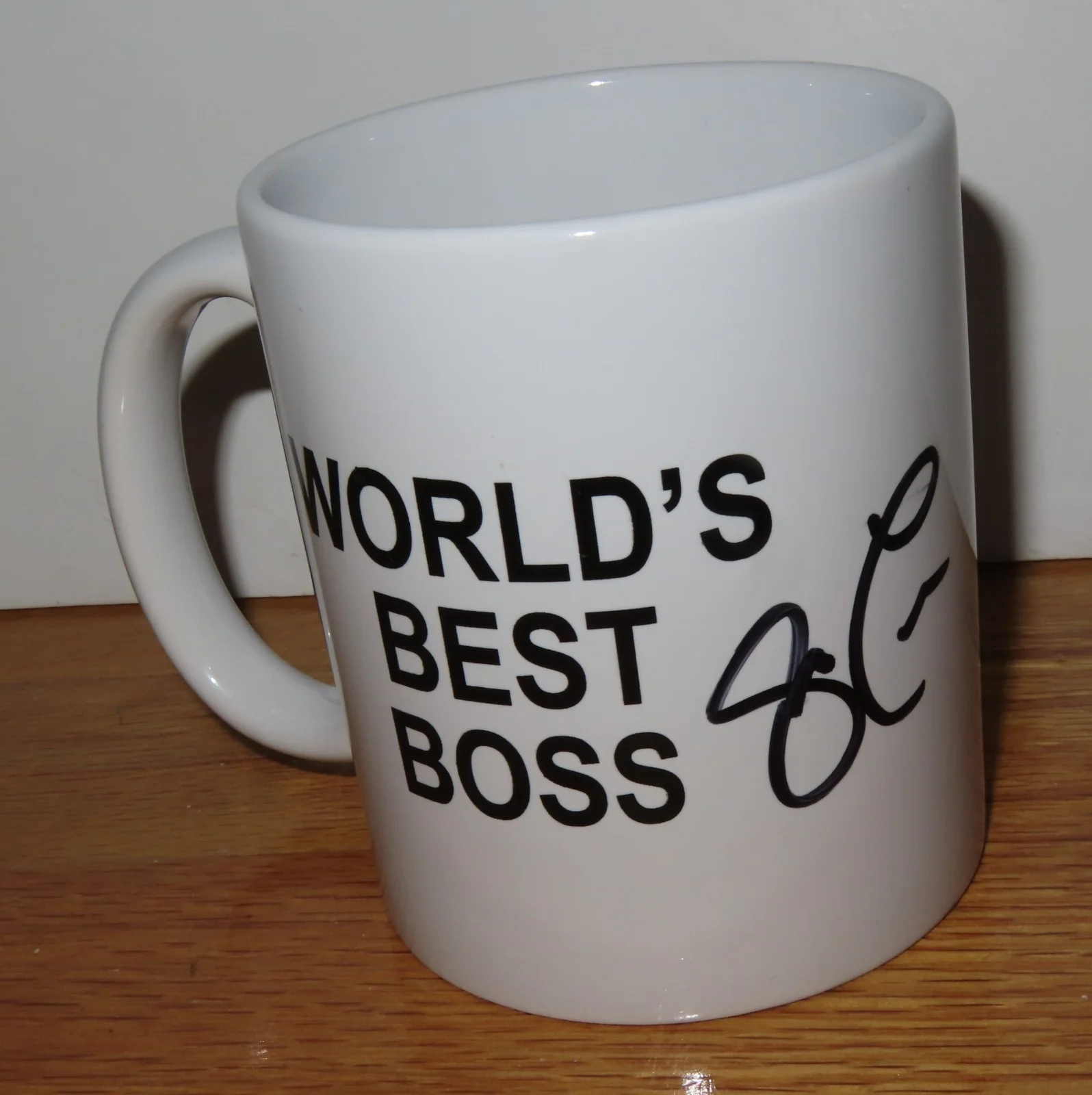Steve Carell — THE OFFICE Michael Scott STEVE CARELL signed WORLD's BEST BOSS 3.75" Coffee Mug