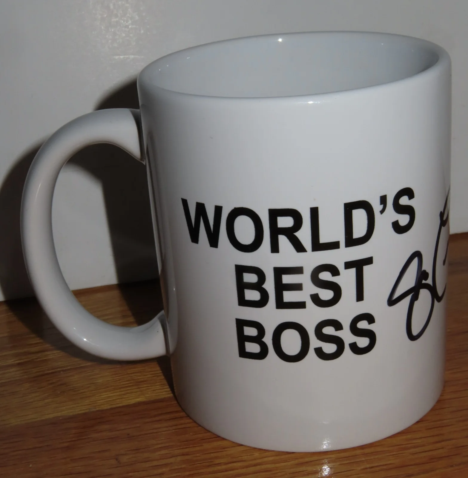 Steve Carell — THE OFFICE Michael Scott STEVE CARELL signed WORLD's BEST BOSS 3.75" Coffee Mug, image 3
