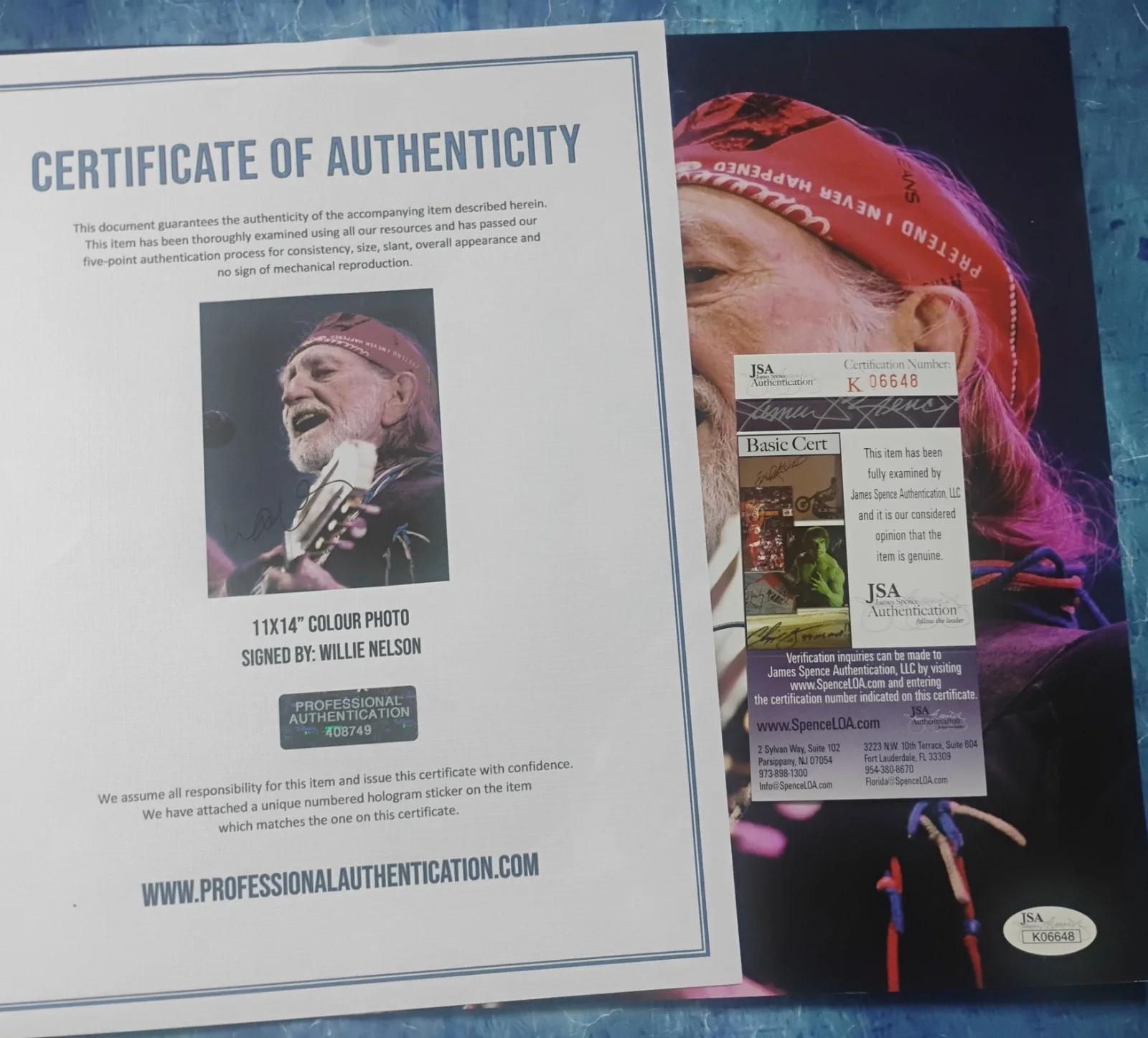Willie Nelson Hand Signed Autograph 11x14 Photo JSA COA - NO US TARIFFS, image 4