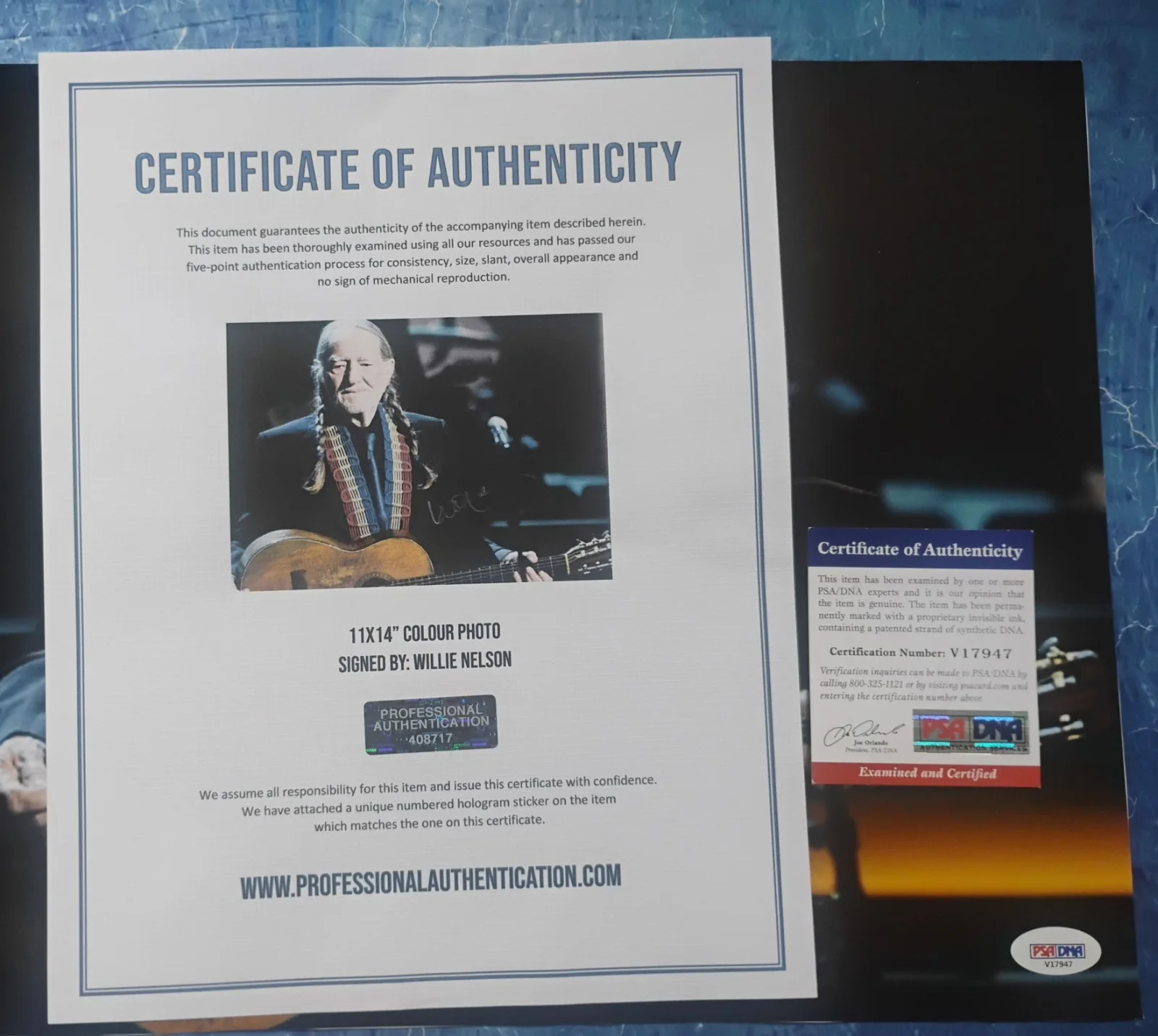 Willie Nelson Hand Signed Autograph 11x14 Photo PSA COA - NO US TARIFFS, image 4