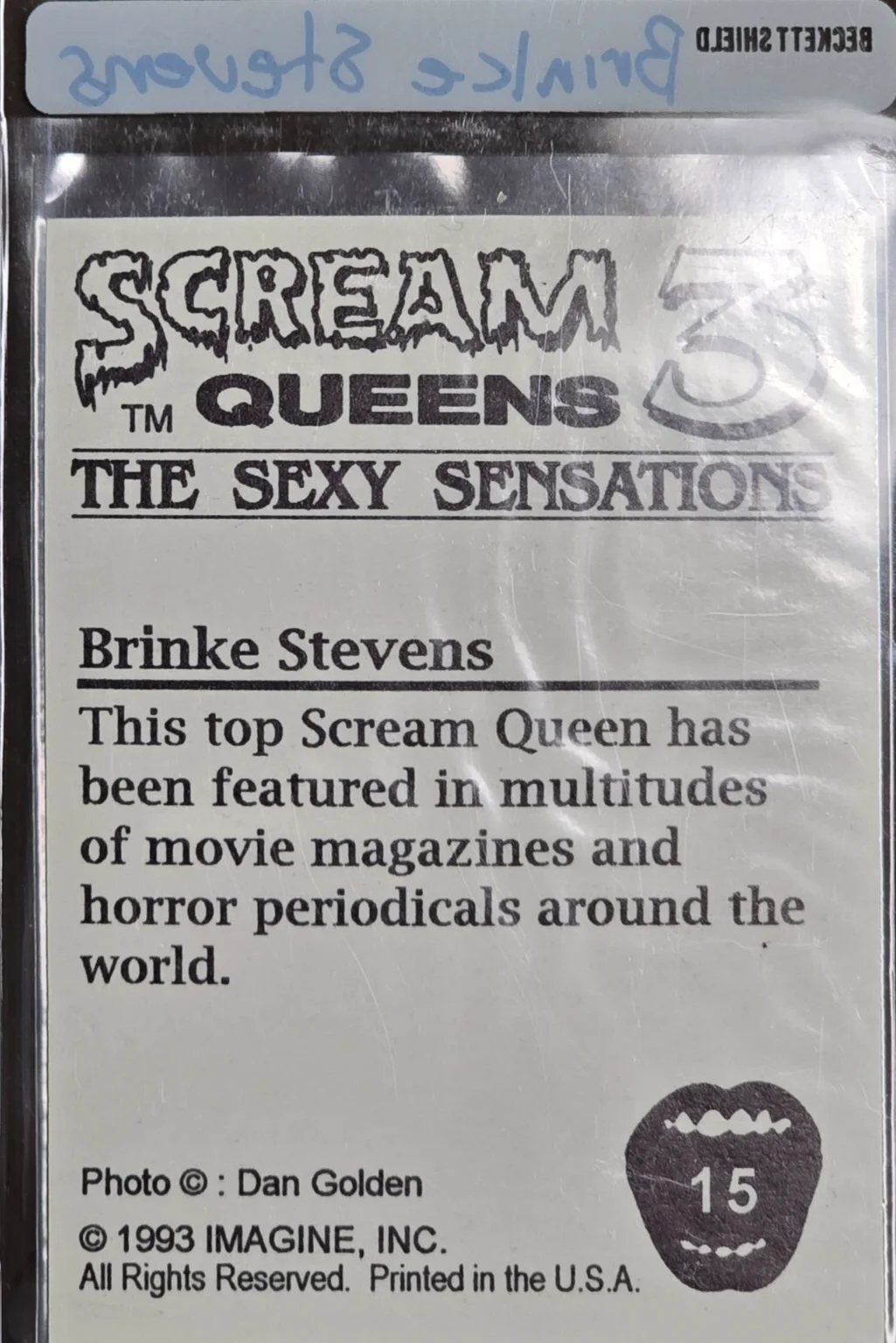 BRINKE STEVENS AUTOGRAPHED CARD - SCREAM QUEEN Classic Gem!, image 2