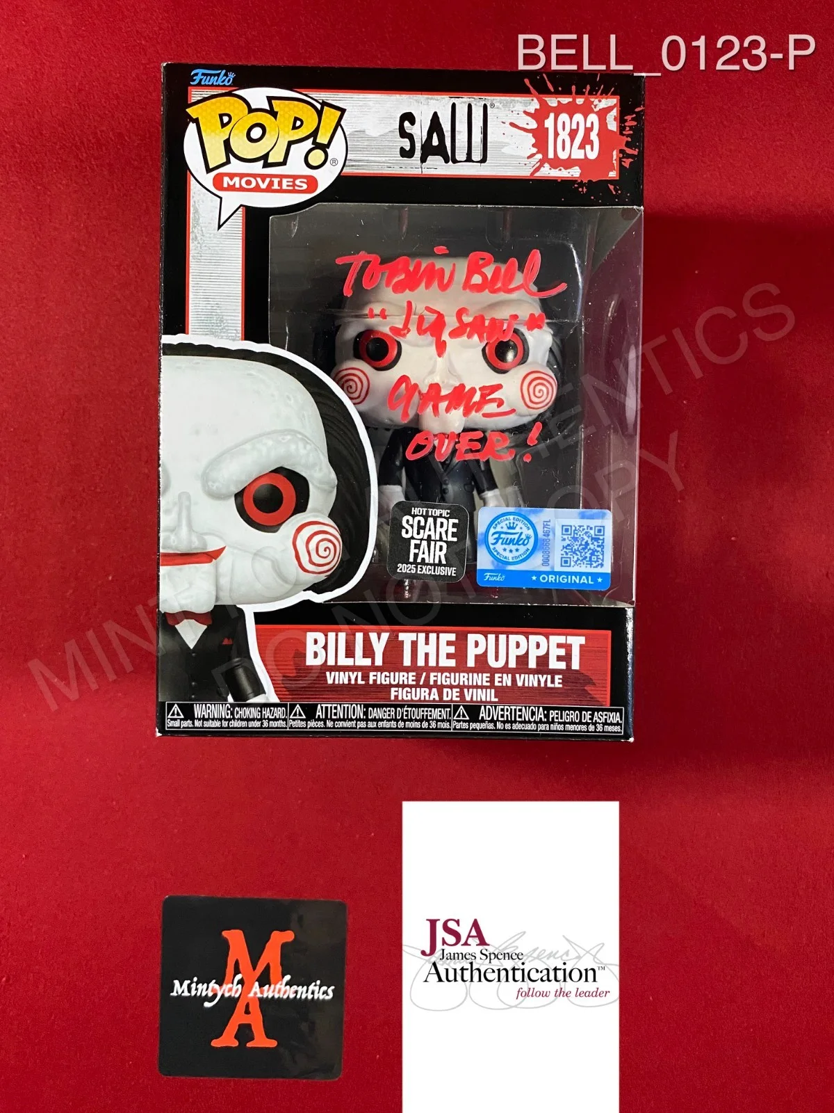 Tobin Bell — Tobin Bell signed Scare Fair Saw Billy the Puppet Funko Pop #1823 JSA COA