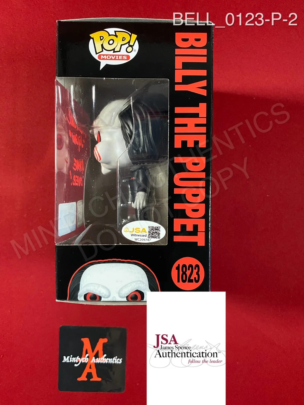 Tobin Bell — Tobin Bell signed Scare Fair Saw Billy the Puppet Funko Pop #1823 JSA COA, изображение 2