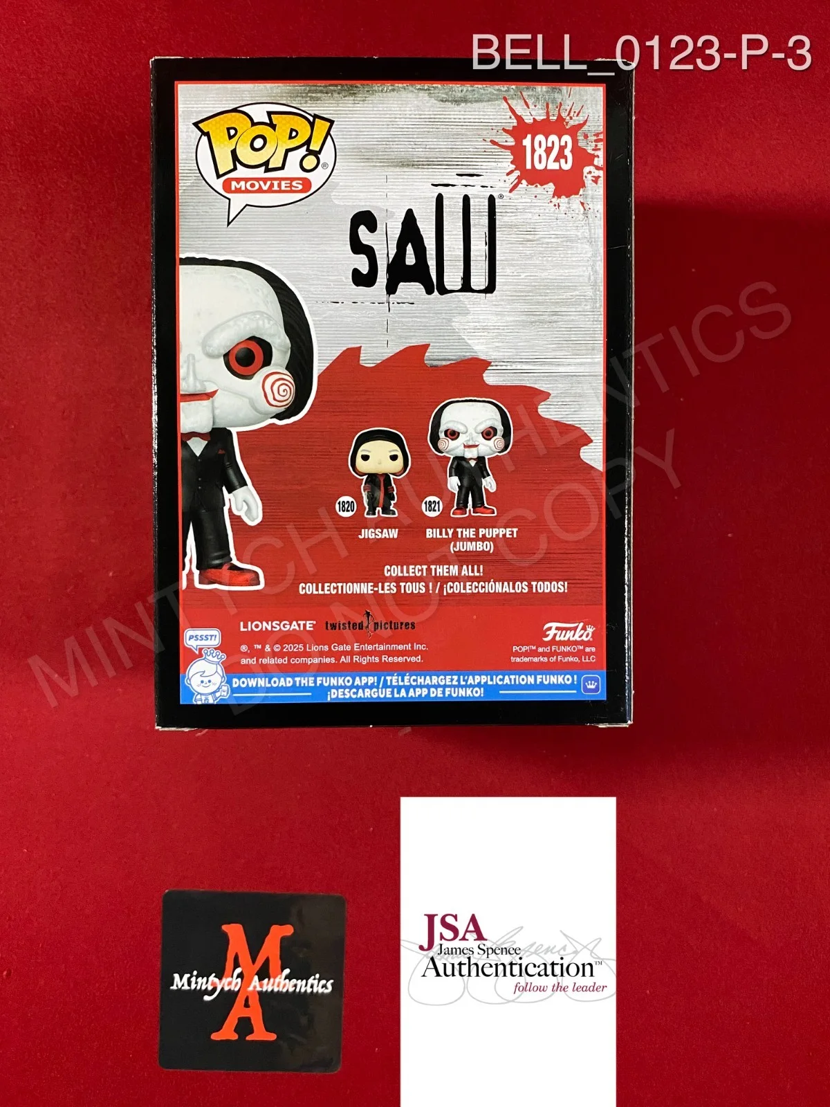 Tobin Bell — Tobin Bell signed Scare Fair Saw Billy the Puppet Funko Pop #1823 JSA COA, изображение 3