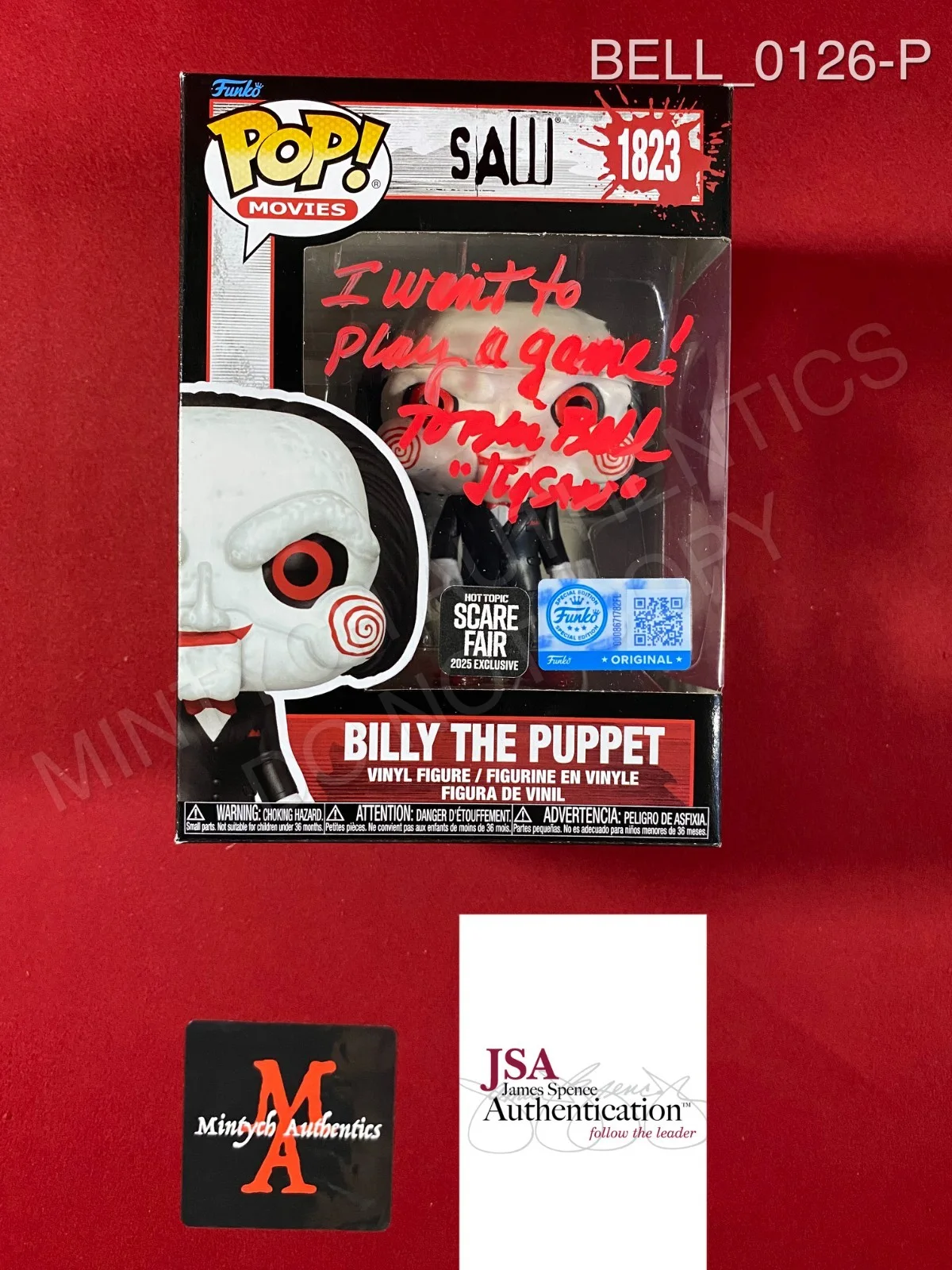 Tobin Bell — Tobin Bell signed Scare Fair Saw Billy the Puppet Funko Pop #1823 JSA COA