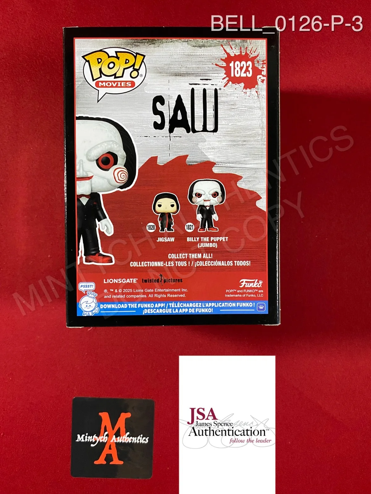 Tobin Bell — Tobin Bell signed Scare Fair Saw Billy the Puppet Funko Pop #1823 JSA COA, изображение 3