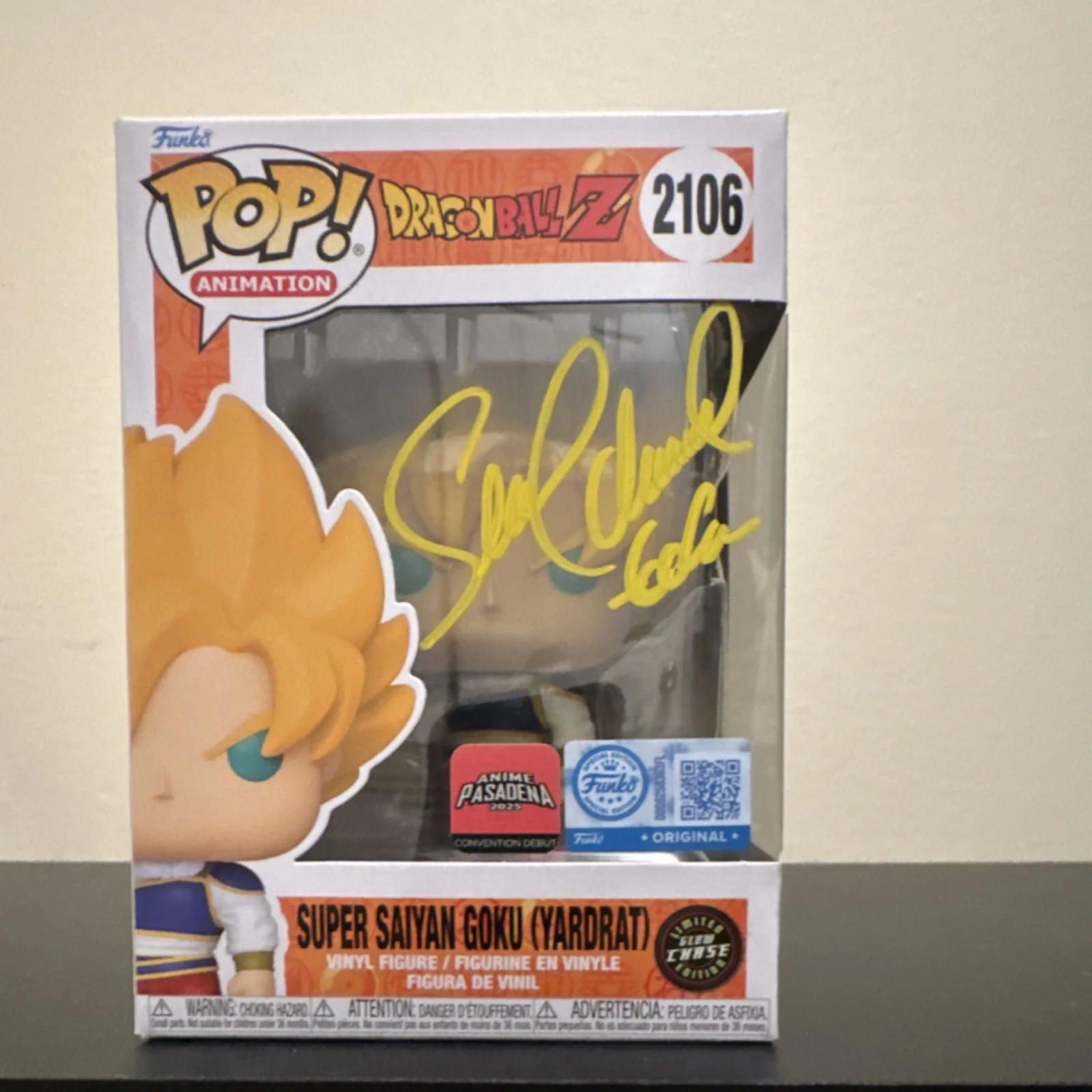 Sean Schemmel — Funko Pop Dragon Ball Z Super Saiyan Goku Yardrat Signed Sean Schemmel Authenti…