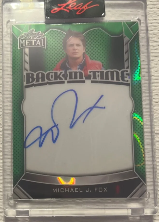 Michael J. Fox Christopher Lloyd Lea Thompson Tom Wilson — Leaf MICHAEL J. FOX CHRISTOPHER LLOYD +2 QUAD AUTO 4/10, изображение 2