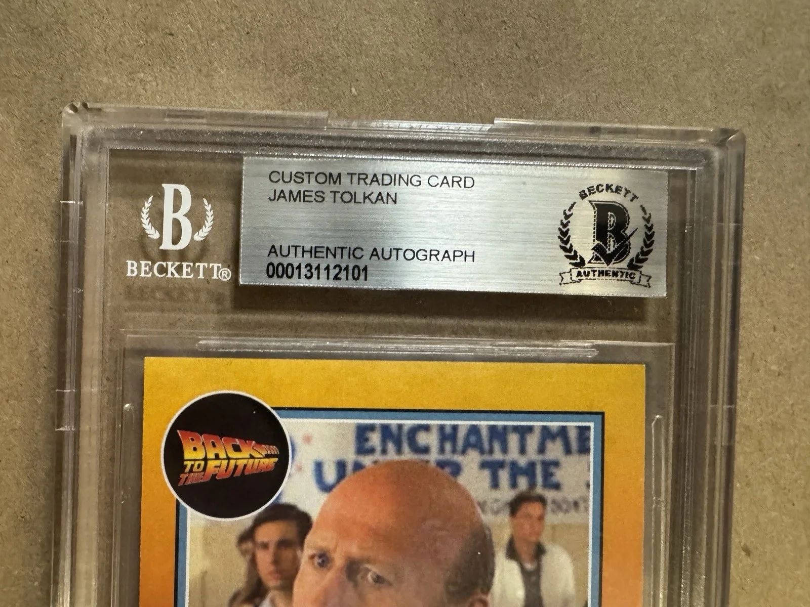 James Tolkan — Signed James Tolkan Autographed Back To The Future Custom Trading Card BAS Slab, изображение 4