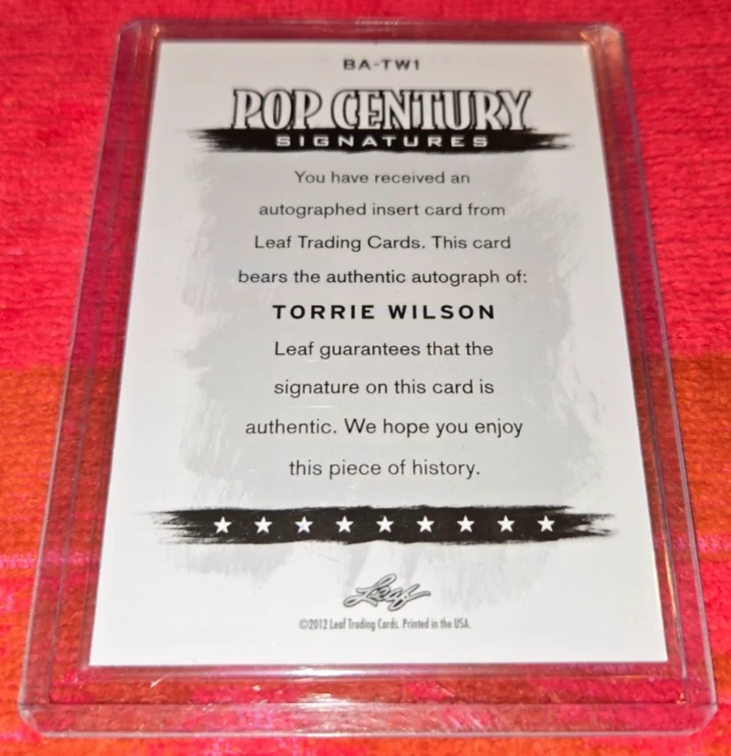 TORRIE WILSON — 2012 POP CENTURY AUTOGRAPHED CARD OF TORRIE WILSON SIGNED CARD CLEAN!, image 2