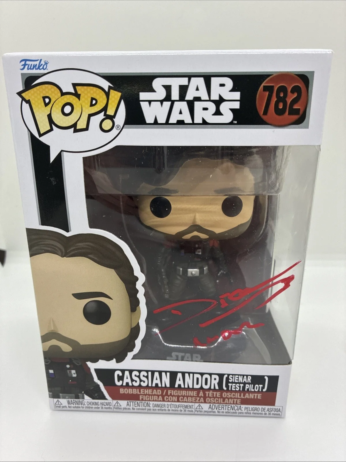 diego luna — Diego Luna Signed Star Wars Cassian Andor Funko Pop 782 Official Pix COA