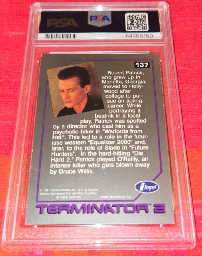 ROBERT PATRICK — 1991 IMPEL TERMINATOR 2 ROBERT PATRICK AUTO CARD T-1000 SLABBED PSA / DNA AUTH, image 2