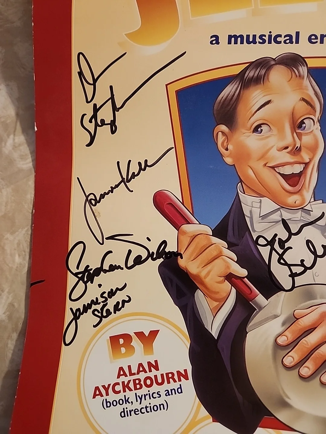 By Jeeves Broadway Cast Signed Poster – 2001 Helen Hayes NYC – Rare, image 3