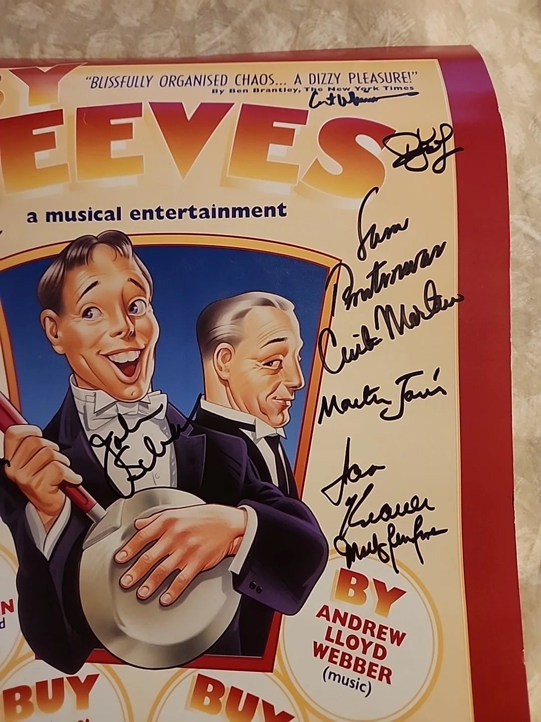 By Jeeves Broadway Cast Signed Poster – 2001 Helen Hayes NYC – Rare, image 4
