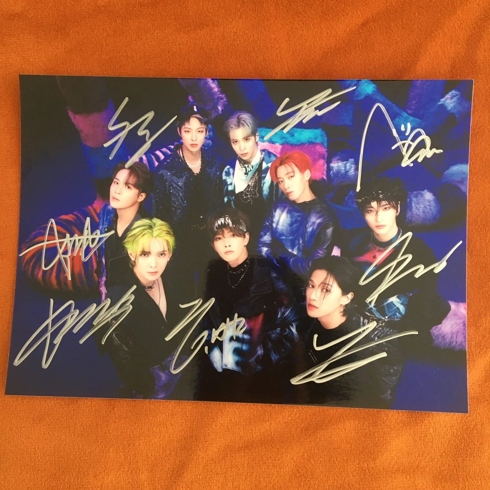 ATEEZ ateez Autographed Group Photo 4*6 K-POP Collection Gifts 2024, изображение 2