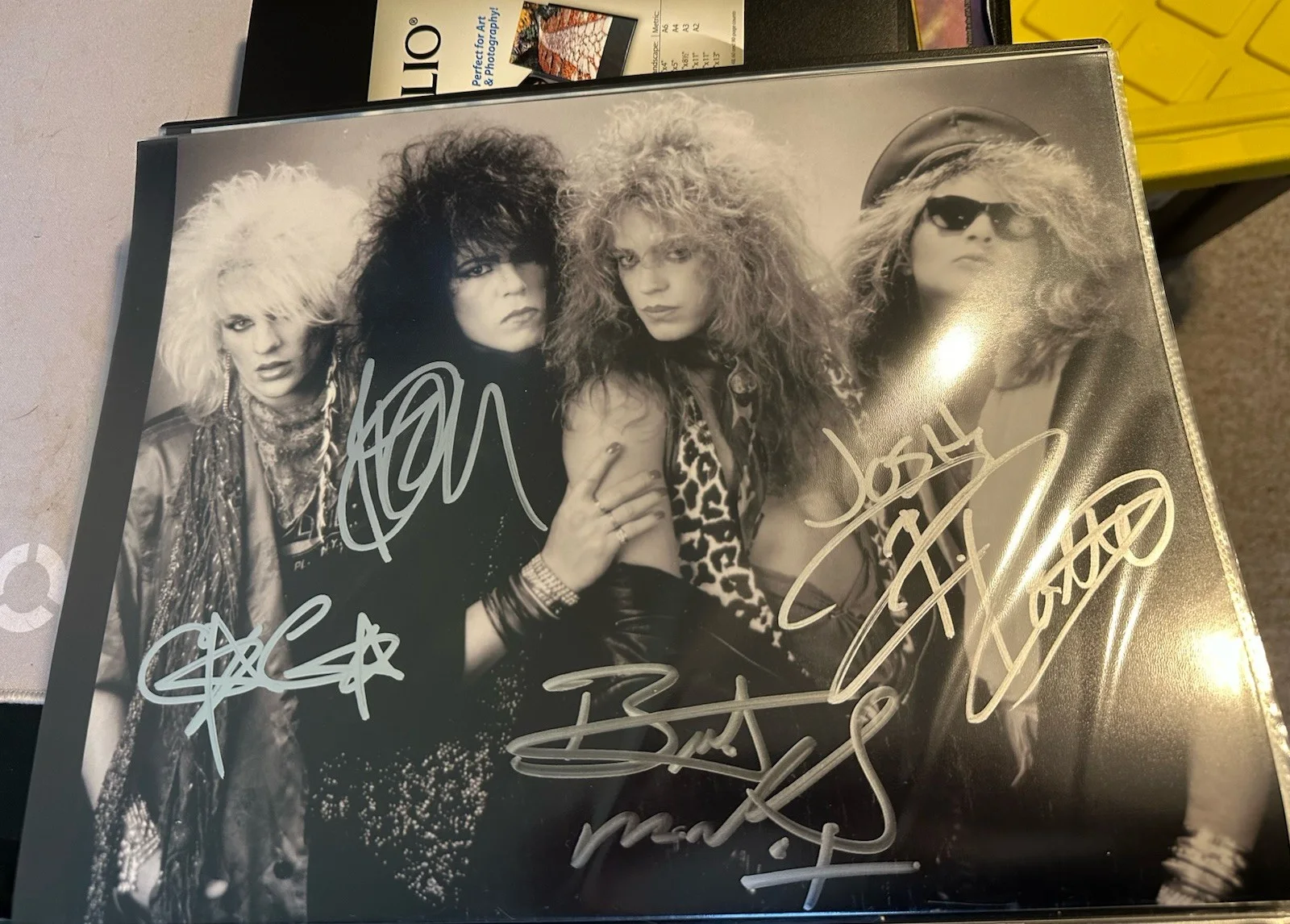 Bret Michaels, C.C. DeVille, Bobby Dall, Rikki Rockett — Poison Signed Autographed 11x14 Photo Full Band !