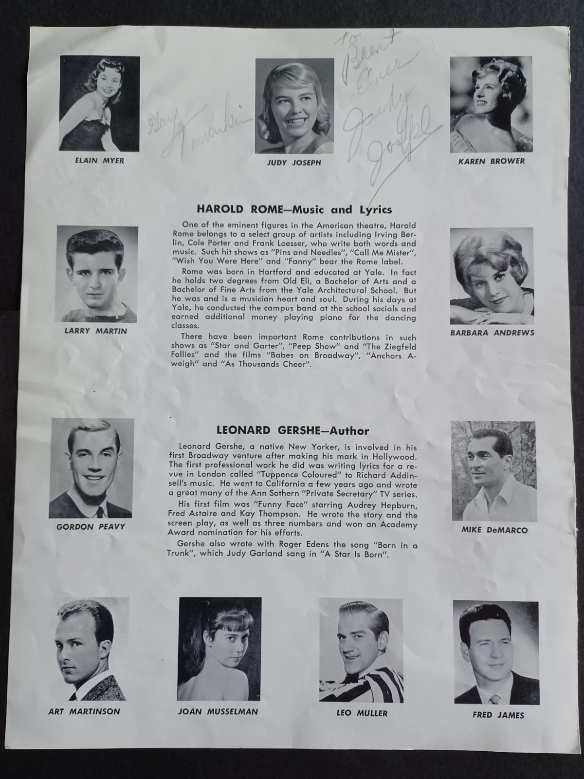 Charles Cagle, Judy Joseph, Gary Tomankin Signed 8.5" x 11" Photo Page, изображение 3