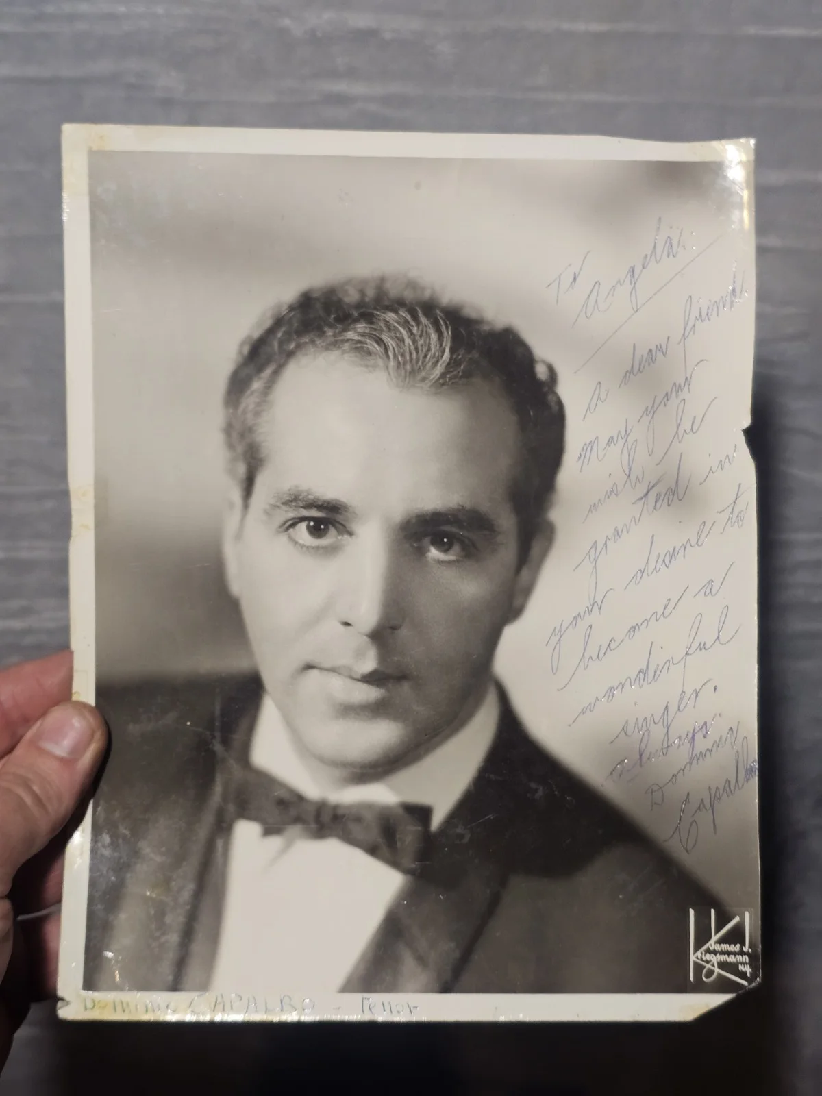 Signed Photo Dominic Cifarelli Tenor Opera Singer Kriegsmann NYC 8x10 Vintage, изображение 5