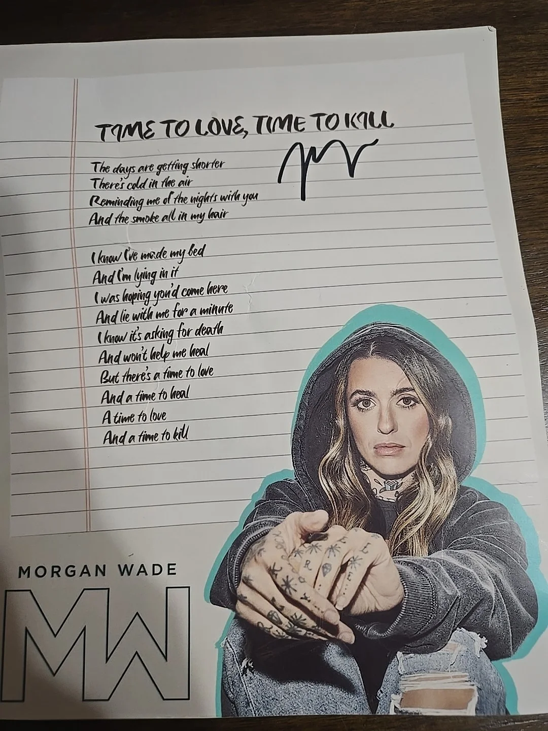 Signed Morgan Wade Poster VIP Pass Bundle Autograph Time To Love Time To Kill, image 4