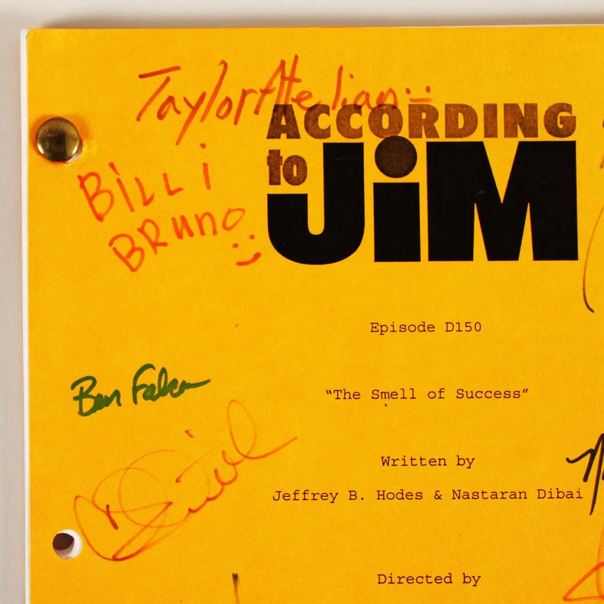 According to Jim Cast Signed Script - Jim Belushi, etc. - COA JSA, image 3