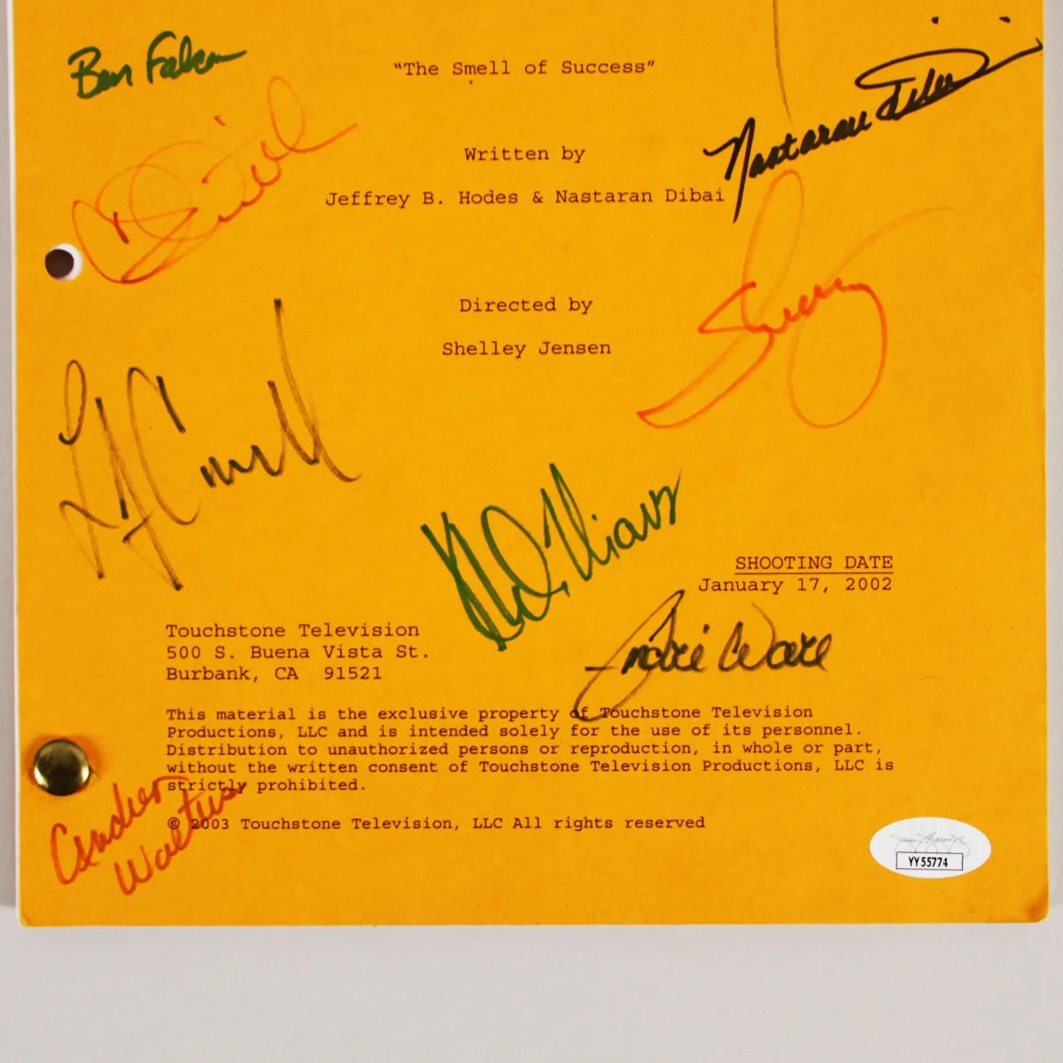 According to Jim Cast Signed Script - Jim Belushi, etc. - COA JSA, image 4