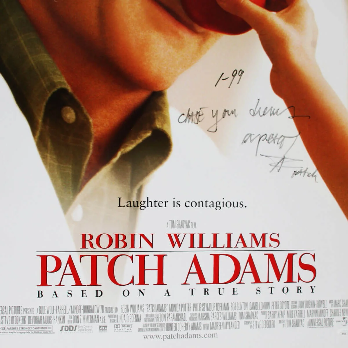 Patch Adams Signed Poster Movie Hunter Doherty - COA JSA, image 4