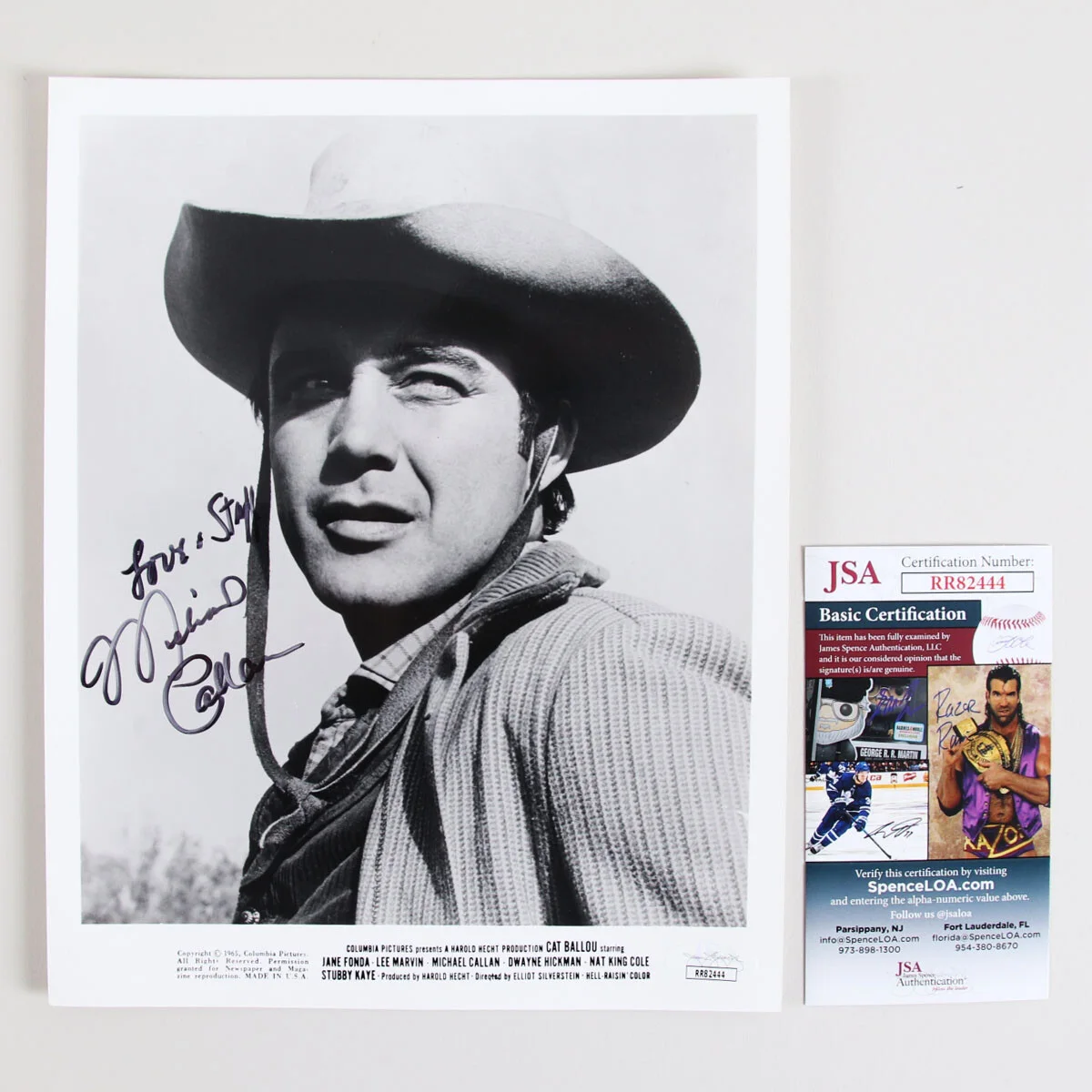 Michael Callan Signed Photo 8x10 Cat Ballou - COA JSA, image 3