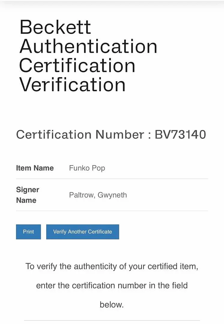 Gwyneth Paltrow signed "Rescue" Funko #480 - **RARE** Beckett COA, изображение 5