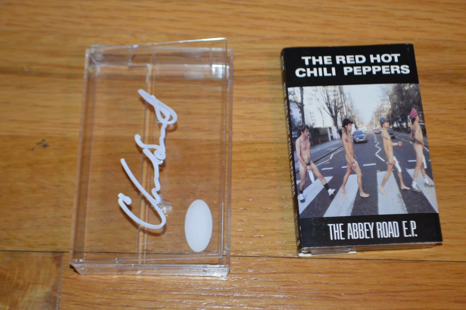 RHCP Chad Sith Signed "Abbey Road EP" Plastic Cassette Cover with JSA COA, image 2