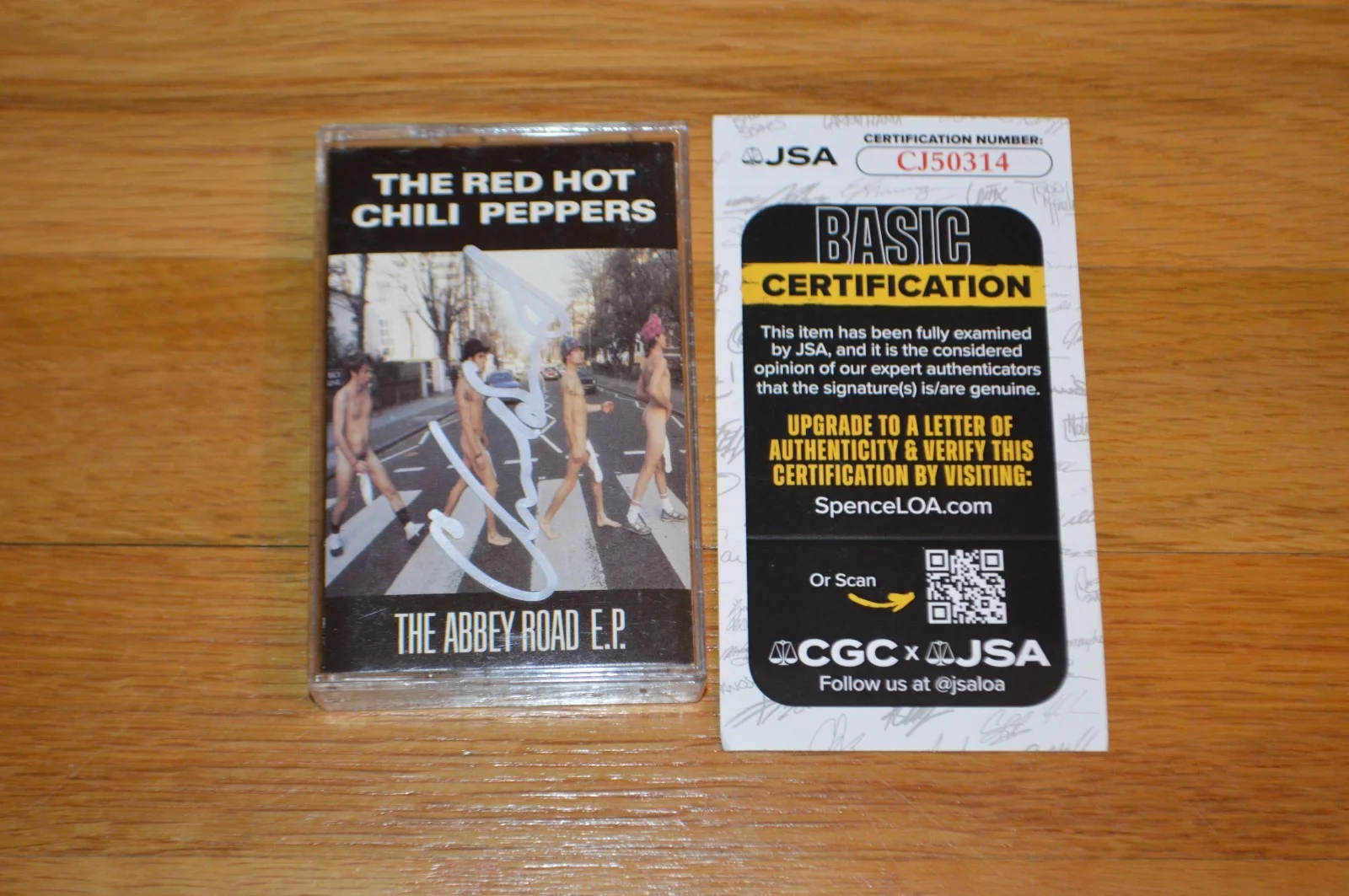 RHCP Chad Sith Signed "Abbey Road EP" Plastic Cassette Cover with JSA COA, image 5