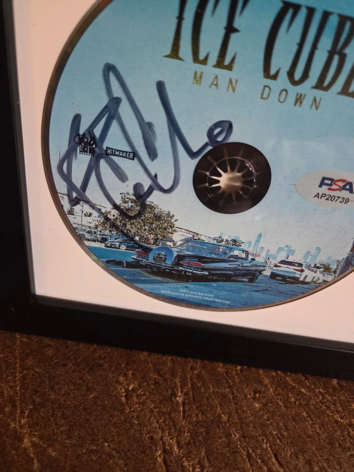 ICE CUBE signed " MAN DOWN"CD ALBUM framed PSA/DNA rap FREE SHIPPING, image 3