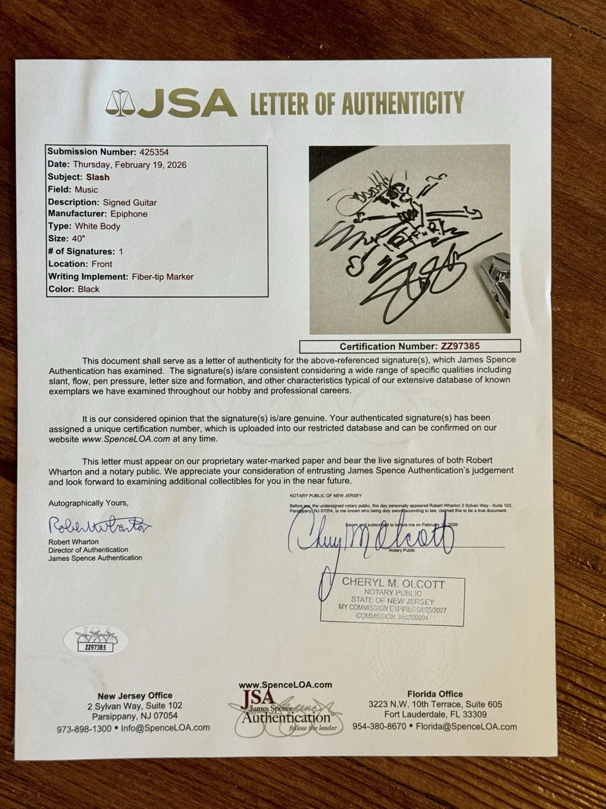 (JSA LOA) SIGNED “SLASH” OF GUNS N’ ROSES ELECTRIC GUITAR CUSTOM DOODLE SKETCH🔥, image 3