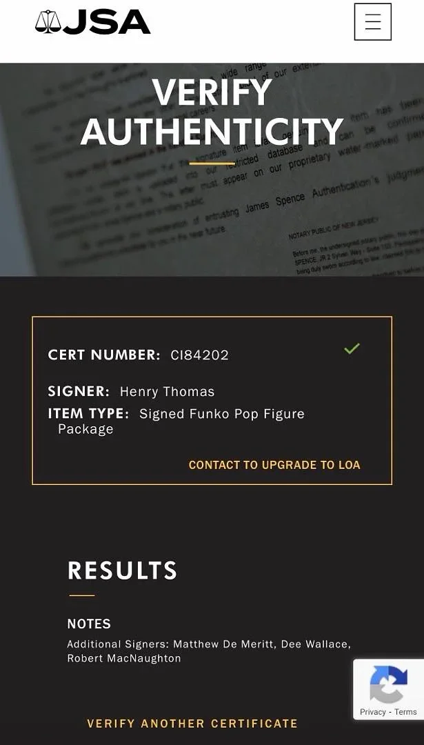 ET Cast signed Funko #1252 (Thomas/DeMeritt/Wallace Stone/McNaughton) - JSA COA, изображение 5